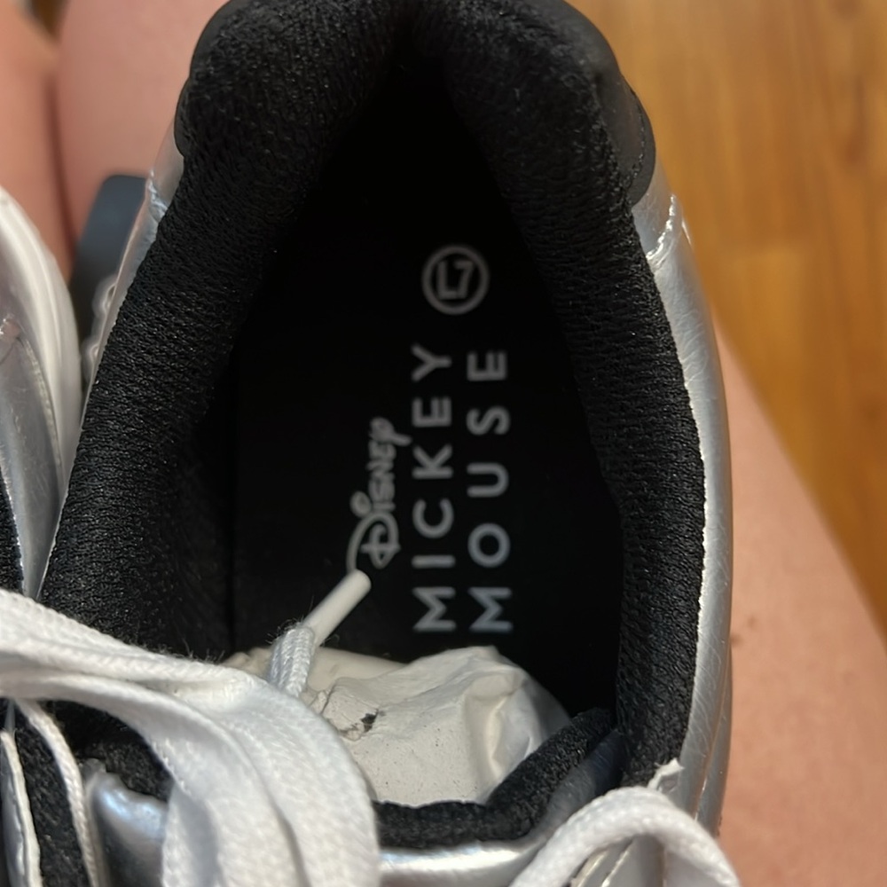 NWT Disney Mickey Mouse Silver & Black Sneakers- 7 - Picture 4 of 8